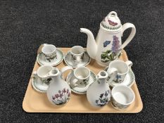 A tray of thirteen piece Port Merion tea service together with a Port Merion vinegar and oil jug