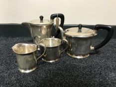 A four piece Art Deco Sheffield plated tea service