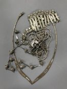 Six silver necklaces (6)