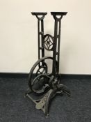 A cast iron treadle base