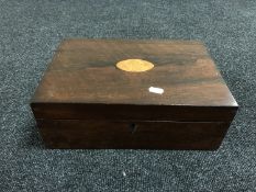 A rosewood jewellery box
