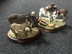 Two boxed Border Fine Arts Classics limited edition figures- Sharing secrets 389/600,