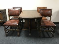 A carved oak low sideboard,