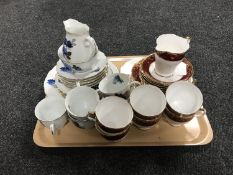 A tray of twenty piece Salisbury tea service and a Czechoslovakian tea service