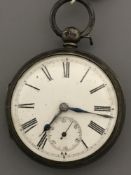 A sterling silver cased pocket watch