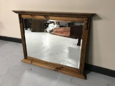 A Ducal pine over mantel mirror