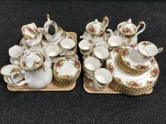 Seventy two pieces of Royal Albert Old country roses china - Tea and dinner china together with
