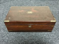 A Victorian rosewood writing box