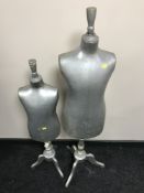 Two mid twentieth century child's mannequins on painted adjustable stands