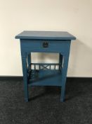 A painted oak side table fitted a drawer
