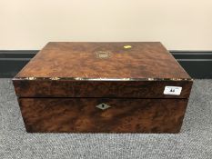 A fine Victorian inlaid walnut writing box
