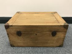 A fitted pine joiner's tool box