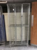 A wire metal six door locker