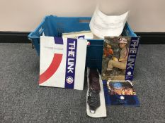 A crate containing a collection Channel tunnel ephemera