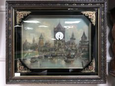 A nineteenth century framed picture clock