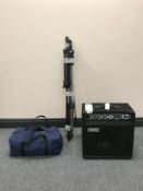 A 80 watt Laney combination amplifier with leads, two mics,