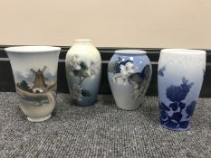Four Royal Copenhagen vases,