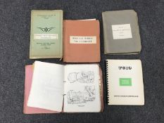 A crate containing aircraft servicing school lecture notes and manuals