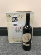Twelve bottles of Italian Tilini wine - Merlot (two boxes)