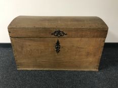 An antique oak domed topped trunk