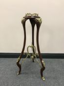 A French ormolu mounted mahogany jardiniere stand, height 87 cm.