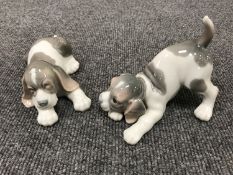 Two Lladro figures of puppies