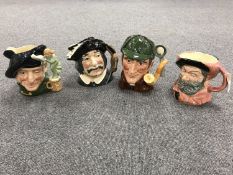 Four large Royal Doulton character jugs - The Sleuth, Falstaff,
