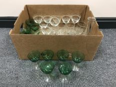 A box containing a large quantity of continental glassware