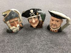 Three large Royal Doulton character jugs - Don Quixote,