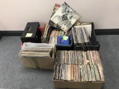 Five boxes of lp records - Beatles etc, 7 inch singles, Pop music etc.