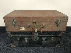 Two vintage leather cases