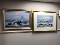 A gilt framed signed print signed I.