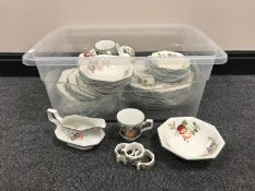 A box and crate containing Johnson Brothers dinner ware