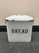 An enamelled bread bin