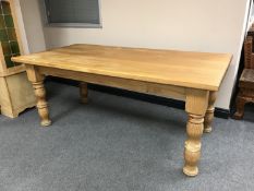 A pine refectory kitchen table