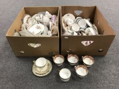Two boxes of miscellaneous English china