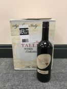 Twelve bottles of Italian Tilini wine - Merlot (two boxes)