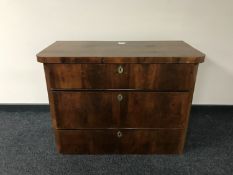 A late 19th century mahogany three drawer chest