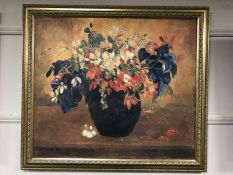 An Artagraph edition : Still life with flowers in a vase, framed.