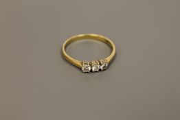 Three stone diamond ring