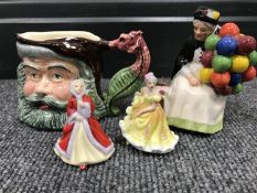 A Royal Doulton miniature figure - The Old Balloon Seller,