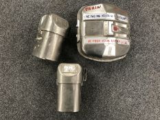 Three Auer MSA metal cased safety devices