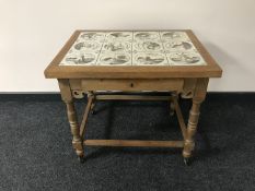 An oak tiled topped trolley