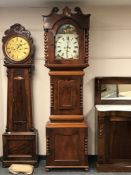 A nineteenth century mahogany eight day longcased clock with painted dial