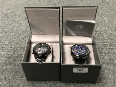 Two Gents quartz wristwatches signed Globenfeld,