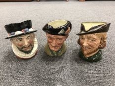 Three large Royal Doulton character jugs - The Beafeater,