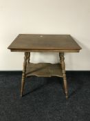 An early 20th century oak coffee table