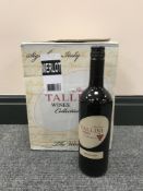 Twelve bottles of Italian Tilini wine - Merlot (two boxes)