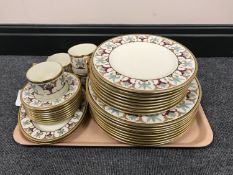 A tray containing thirty-five pieces of Lenox Grand Tier collection tea and dinner china
