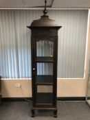 An Anglo Indian four sided display cabinet, with pagoda top, width 65 cm.